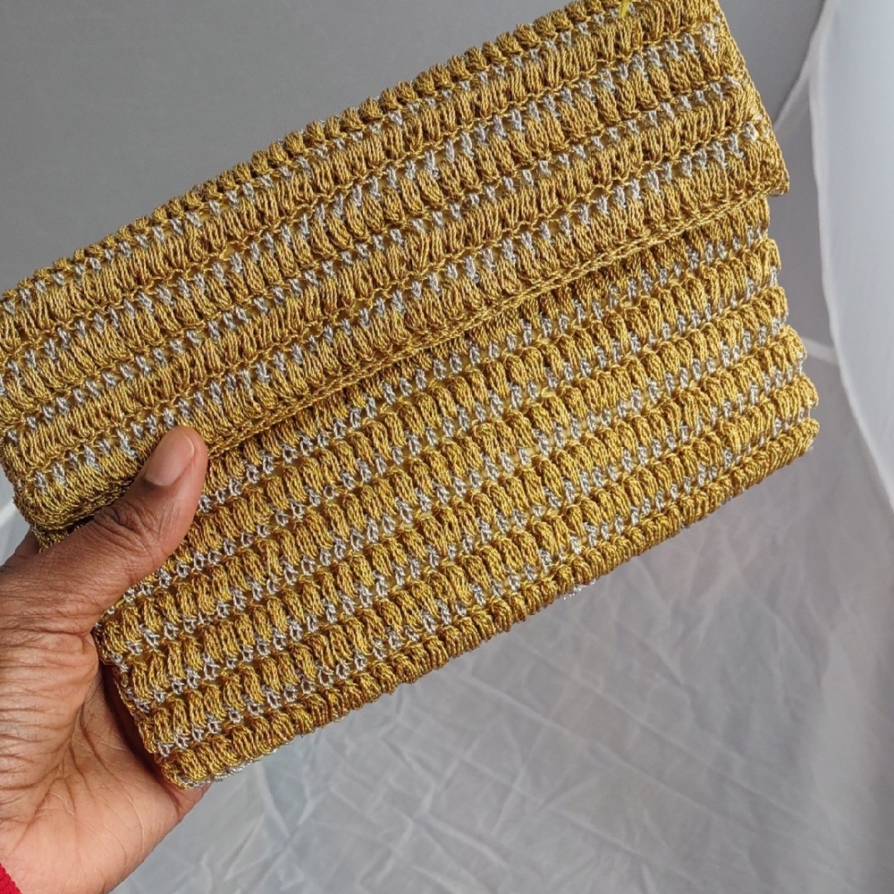 Vintage Rosenfeld Elegant Gold Woven Clutch